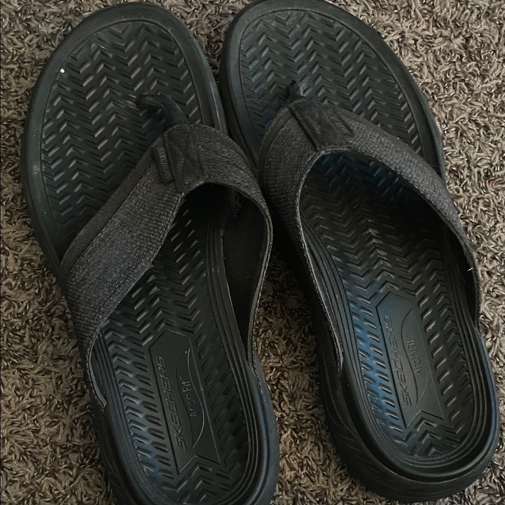 Skechers Dark Gray Flip Flops